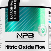 Nitric Oxide Flow - Blood Pressure Support, Supplement Edible, Dietary, Fitness, Blood Flow, Nitric Oxide Booster, Amino Acid, Recovery Support Cardiovascular Health