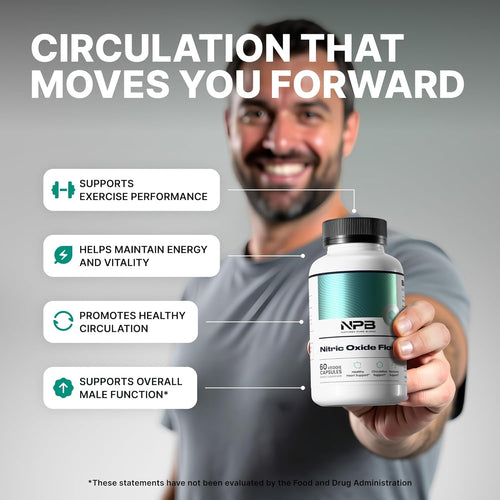 Nitric Oxide Flow - Blood Pressure Support, Supplement Edible, Dietary, Fitness, Blood Flow, Nitric Oxide Booster, Amino Acid, Recovery Support Cardiovascular Health